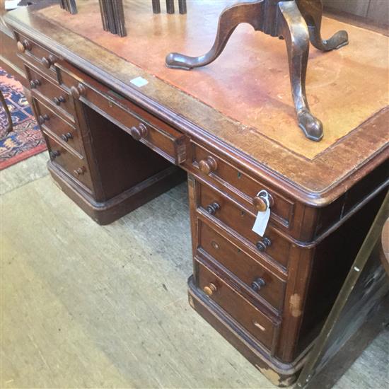 Victorian mahogany partners desk(-)